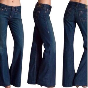 True Religion Dark Wash Flare Size 32 Candice Jean in Dark Lovestruck